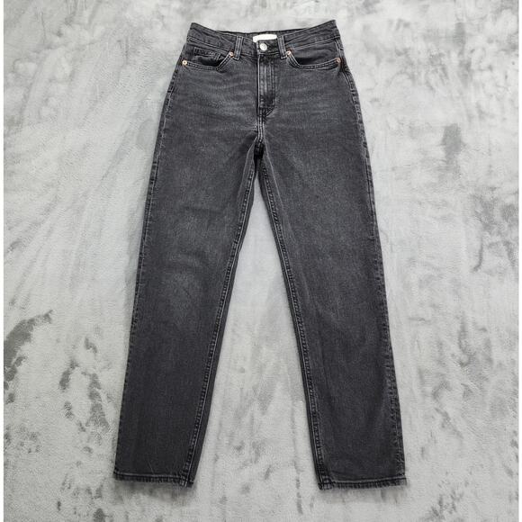 H&M Jeans Womens 2 Washed Black High Rise Skinny Ankle Stretch Denim Casual - Picture 1 of 9